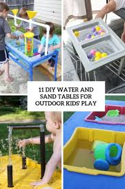 Diy Water And Sand Tables For Outdoor Kids Play Cover In 2020 Diy Water Sand Table Outdoor Kids