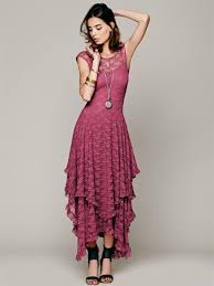 Boho Chic Hippie Style Asymmetrical Embroidery Sheer Lace Dresses Sheer Lace Dress Maxi Dress Wedding Lace Maxi Dress