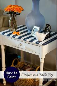 Paint Stripes On Table Top It All Started With Paint Nautical Furniture Furniture Makeover Nautical Table