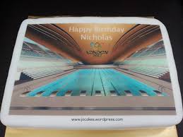 This cake is made using the basic candiquik cheesecake recipe… ingredients: Edible Image Olympic Swimming Pool Cake Jocakes