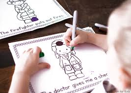 Printable munity helper coloring pages for kids. Community Helpers Emergent Reader Coloring Pages Simple Fun For Kids
