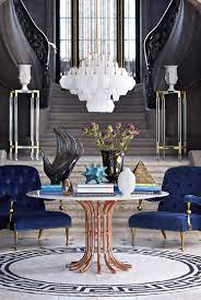 Our minimalist metal café table adds a fresh pop of pink or white to your kitchen, dining area or living room. 01 Jonathan Adler Ultra Marble Dining Table Vienna Chandelier Caracas Chairs In Navy Velvet Short Vesuvius Vase Lifestyle Portrait Forweb The English Home