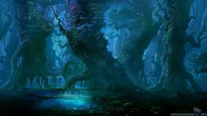 1920x1080 2560a 1920 Blue Night Dark Forest Wallpapers Fantasy Forest Night Scenery Anime Scenery Follow the vibe and change your wallpaper every day! 1920 blue night dark forest wallpapers
