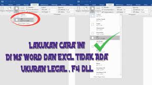 Tidak Ada Ukuran Legal F4 Dll Di Ms Word Dan Excl Lakukan Cara Ini Berhasil Youtube