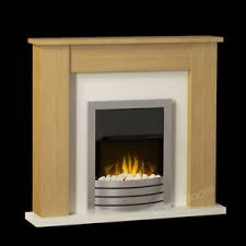 A wall hung electric fireplace can be installed on just about any. Oak Surround Modern Chrome Electric Fire Pebble Flat Wall Fireplace Suite 41 Ebay
