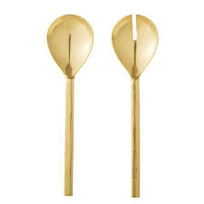bloomingville 2 piece salad serving spoon set in 2021 gold kitchen accessories salad servers gold home accessories