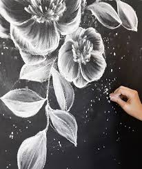 How To Draw Flowers And Turn These Drawings Into Really Cool Wall Art Craft Mart Wall Art Crafts Cool Wall Art Blackboard Art