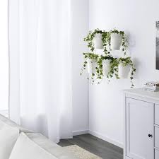 Skurar Plant Pot With Holder Indoor Outdoor White Ikea In 2020 Ikea Potted Plants Affordable Furniture