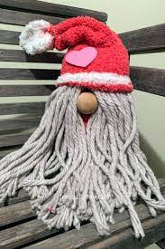 How To Make A Diy Mop Gnome Gnomes Crafts Dollar Store Christmas Crafts Mops Crafts