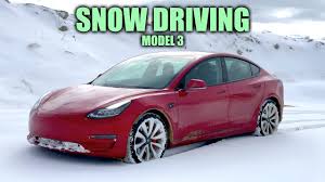 How Does The Tesla Model 3 Handle Snow Youtube