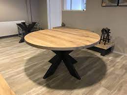 ronde tafel rustiek eiken matrix frame 140 cm ronde tafel ronde eettafel tafel
