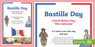 50% off with code dreamdetails. Bastille Day A4 Display Poster Teacher Made
