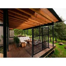 Structurally, the house supports half the weight of the deck (including its furniture and people), and the beam and columns at the end support the other. Highlanderhome Freestanding Modular Metal Privacy Screen 6ftx 8ft Overstock 31301866