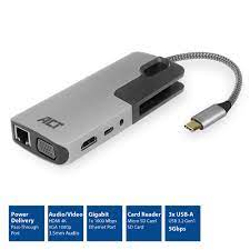 Cut or short fiber optic cables. Usb C To Hdmi Or Vga Multiport Adapter With Ethernet Usb Hub Card Reader Audio Pd Pass Through Act