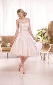 This Exquisite Embroidered Knee Length Wedding Gown From Essense Of Austral Essense Of Australia Wedding Dresses Short Lace Wedding Dress Civil Wedding Dresses