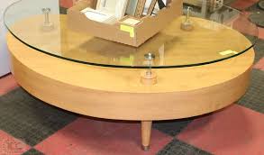 Convenience concepts oslo bean shaped coffee table, white / bamboo. Kidney Shaped Coffee Table Glass Top