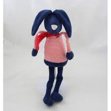 Peluche Lapin Bout Chou Bleu Marine Raye Echarpe Rouge Monoprix 42 Cm Echarpe Rouge Peluche Lapin Bleu Marine