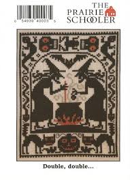 Vaso centrotavola cuore e uccellini innamorati. Prairie Schooler Double Double Counted Cross Stitch Primitive Halloween Card Size Cross Halloween Cross Stitch Patterns Halloween Cross Stitches Cross Stitch
