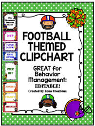 Editable Football Theme Clip Chart Behavior Management System