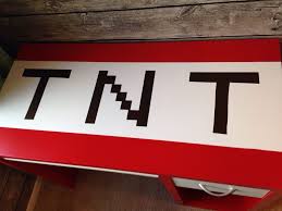 Ikea Desk Turned Into Tnt Minecraft Room Decor Minecraft Bedroom Minecraft Room