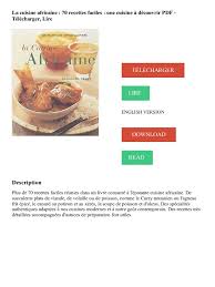 La Cuisine Africaine 70 Recettes Faciles Une Cuisine A Decouvrir Pdf Telecharger Lire Curry Cuisine