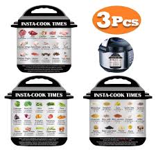 3 Pack Magnetic Cheat Sheet For Instant Pot Food Images Magnetic Cooking Times Accessories Chart Quick Reference Guide 45 Common Prep Functions