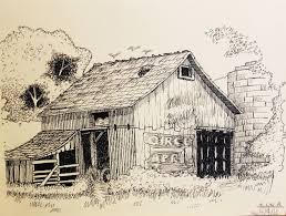 Pen Drawings Old Barns Acrylic Barn Drawing Drawings Tree Drawings Pencil