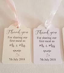 Check Out This Item In My Etsy Shop Https Www Etsy Com Uk Listing 673325989 Custom First Meal T Personalized Wedding Gift Tags Wedding Tags Wedding Gift Tags