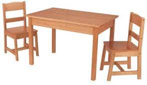 Kids table and chairs invite little ones to draw, snack or play at a height that's right. Amazon Com Kidkraft Wooden Rectangular Table 2 Chair Set For Kids Natural Gift For Ages 5 8 Toys Games