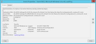 4932 S Synchronization Of A Replica Of An Active Directory Naming Context Has Begun Windows 10 Windows Security Microsoft Docs