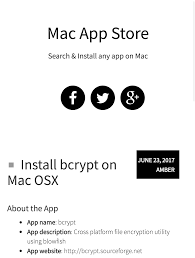 Install Bcrypt Software On Os X Click On Visit Button On Right Side To See Installation Instructions This Method Is Supported On Osx Mac App Store Apple Mac