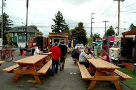 Developer aaron blake talks about the tid bit food cart pod in portland oregon and how it successfully activated a previously empty space ina residential. Contemplating Portland S Food Cart Explosion From A Design Perspective Portland Architecture