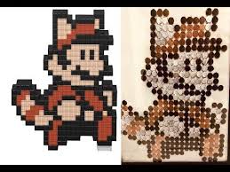 Mario Month Penny Pixel Art Youtube Mario Penny Art Diy Mario3 Pixel Pixel Art Crafts Projects To Try
