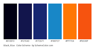 Red signals passion, danger, and intrigue in color psychology. Black Blue Orange Color Scheme Black Schemecolor Com