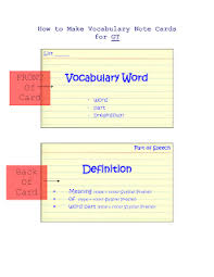 Insert your own photos and clip art, or cut and paste from other stocklayouts templates to make a custom note card. Traditional Notecards Memorizing Vocab