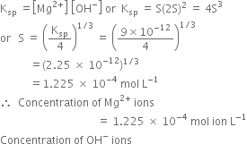 Concentration of ions with examples. Calculate The Concentration Of Mg2 Ions And Oh Ions In A Saturated Solution Of Mg Oh 2 Solubility Product Of Mg Oh 2 Is 9 10 12 From Chemistry Equilibrium Class 11 Cbse
