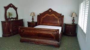 1 mansion bed, 1 bedside chest, 1 dresser, 1 mirror dimensions: Michael Amini Bedroom Set Cortina Rancho Cucamonga Ca 91737 Estatesales Org