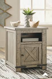Aldwin Gray Rectangular End Table Crafted With Solid Pine Wood Treated To A Weathered Gray Fin In 2020 Rustic End Tables End Tables With Storage Farmhouse End Tables