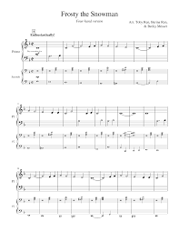 Frosty The Snowman 4 Hand Late Beginner Early Intermediate Sheet Music For Piano Piano Duo Musescore Com