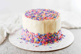 Birthday cake decorated with happy birthday candles. Vegan Birthday Cake Perfect Basic Cake Delicious Everyday