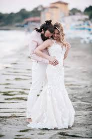 Hipster Fashion Groom Beard Outlook Mermaid Dress Bride Blond Sea Weddingday Wedding Nautical Romantic Bride Wedding Bride Wedding Dresses Lace