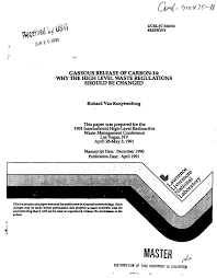 2020 level iii program changes. Gaseous Release Of Carbon 14 Why The High Level Waste Regulations Should Be Changed Unt Digital Library