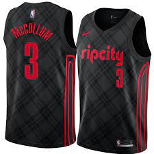 I'm a sucker for it's impossible to mess up black and red together, but i like that the blazers opted for more of a charcoal. Nike Nba Portland Trail Blazers 3 Cj Mccollum Jersey 2017 18 New Season City Edition Jersey