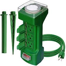 Edit these are the extension cords extension cords. Anko Outdoor Power Stake Timer Weatherproof Power Strip Timer Switch With 12 Feet Outdoor Extension Cord Weatherproof Safety Cover Etl Certified