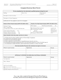 Mf10094 Energized Electrical Work Permit