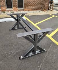 Trestle Table Legs With 2 Braces Model Tr10dcb2 Etsy Metal Dining Table Trestle Table Legs Metal Table Legs