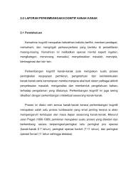 Contoh laporan pemerhatian kanak kanak prasekolah. Laporan Perkembangan Kognitif Kanak Kanak