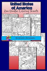 The Usa Land Of The Free 10 Zen Tangle Coloring Pages To Allow For Educational Mindful C Valentine Art Projects Elementary Art Projects School Art Projects