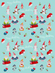 This is a very cute candy wrappers design with an adorable santa, a reindeer, snowflakes, and a candy cane. Free Printable Christmas Gift Wrap