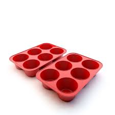 Amazon Com Large Muffin Pan And Cupcake Pan Set Of 2 Silicone 6 Cup Mold Free Recipes Jumbo 3 Inch Cups Large Deep Texas Muffin Pan Muffin Cupcake Maker
